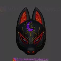 Japanese Fox Mask Demon Kitsune Cosplay Costume Helmet