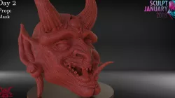 Japanese Oni Mask or Demon Mask
