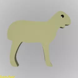 Lamb Silhouette Key Chain
