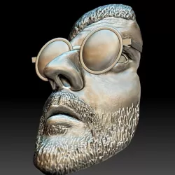 Leon killer portrait bas-relief stl