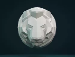 Lion Head low Poly