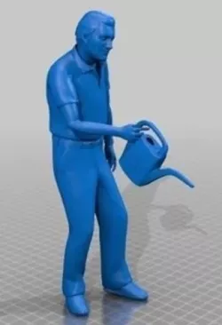 male giving plants water