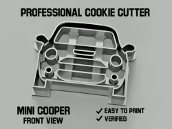 Mini cooper car front view cookie cutter