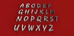 MISTRAL font uppercase and lowercase 3D letters STL file