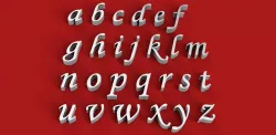 MONOTYPE CORSIVO font lowercase 3D letters STL file