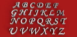 MONOTYPE CORSIVO font uppercase 3D letters STL file