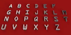 OCRA font uppercase and lowercase 3D letters STL file