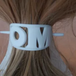 OM Personalized Oval Hair Stick Barrete 54x30mm