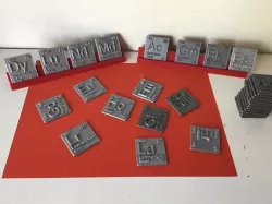 Periodic Table of Elements f-block chemistry - stl file