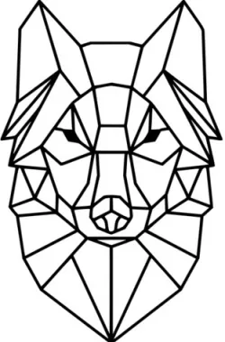 Polygon Wolf / Geometrical Animal / Deco / Dekor