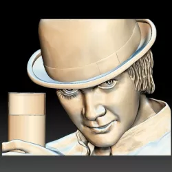 Portrait STL bas-relief Clockwork orange