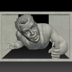 Portrait STL bas-relief Die Hard