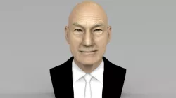 Professor X Charles Xavier bust ready for full color 3D printing