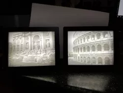 Rome Colosseum and Trevi Fountain Lithophanes