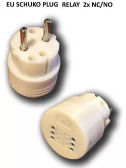 SCHUKO EU 230V Mains Plug Relay 2x NC/NO