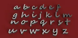 SEGOE SCRIPT font lowercase 3D letters STL file