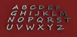 SEGOE SCRIPT font uppercase 3D letters STL file