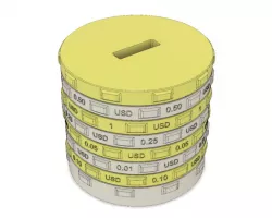 Sorting piggy bank USD (L size)
