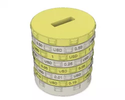Sorting piggy bank USD (M size)