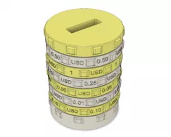 Sorting piggy bank USD (S size)