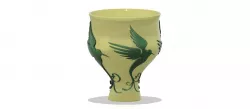 style vase cup vessel glass-birds for 3d-print or cnc