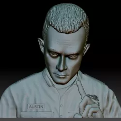 Terminator T1000 STL file portrait bas-relief for CNC router