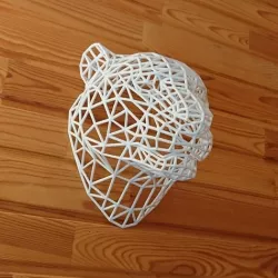 Tiger Head WireFrame Low Poly