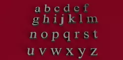 TIMES NEW ROMAN font lowercase 3D letters STL file