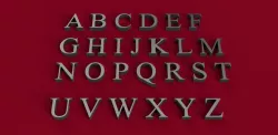TIMES NEW ROMAN font uppercase 3D letters STL file