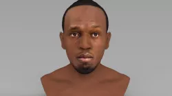 Usain Bolt bust ready for full color 3D printing