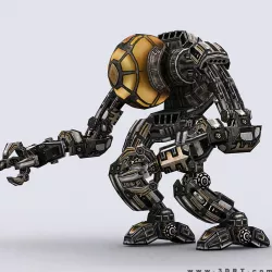 3DRT - Mech robot engineer - 03 Low-poly  3D model