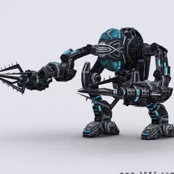 3DRT - Mech robot engineer - 06 Low-poly  3D model