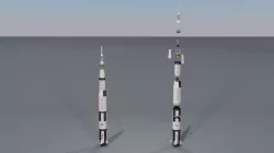 Apollo Satrun V cartoon style Low-poly  3D model