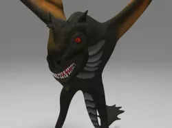 Black dragon Low-poly  3D model