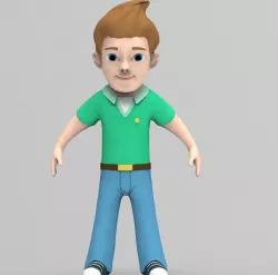 Boy in cartoon style 3D model