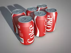Can of Coke textured 3D model