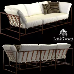 Canvas and Copper Sofa 3D model
