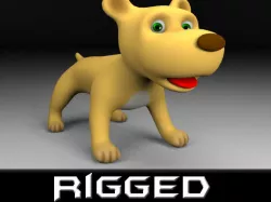 Cartoon rigged dog Low-poly  3D model