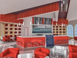 Coffee House Interior Low-poly  3D model