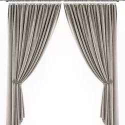 Curtains beige 2 3D model