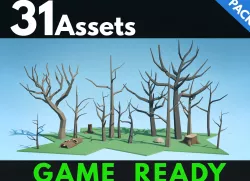 Dead Trees Pack Low-poly  3D model