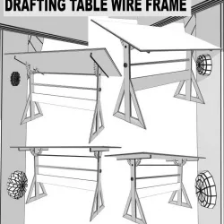 Drafting Table FBX and OBJ 3D model
