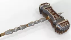Dwarven Warhammer Low-poly  3D model