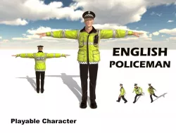 English Policeman Low-poly  3D model
