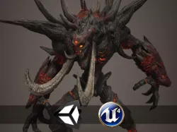 Fire Demon - Animated and Game Ready Low-poly  3D model