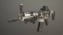 FN SCAR L with attachments Low-poly  3D model