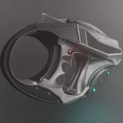 Futuristic Handgun Low-poly  3D model
