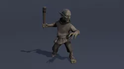 Goblin animated game character Low-poly  3D model