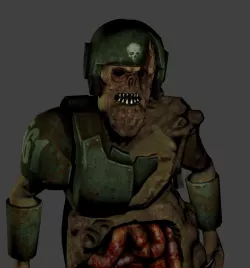 Imperial Guardsman Zombie Low-poly  3D model