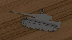Keychain Tiger tank 3D model